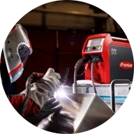 Welder using Fronius welding machine iWave for TIG welding