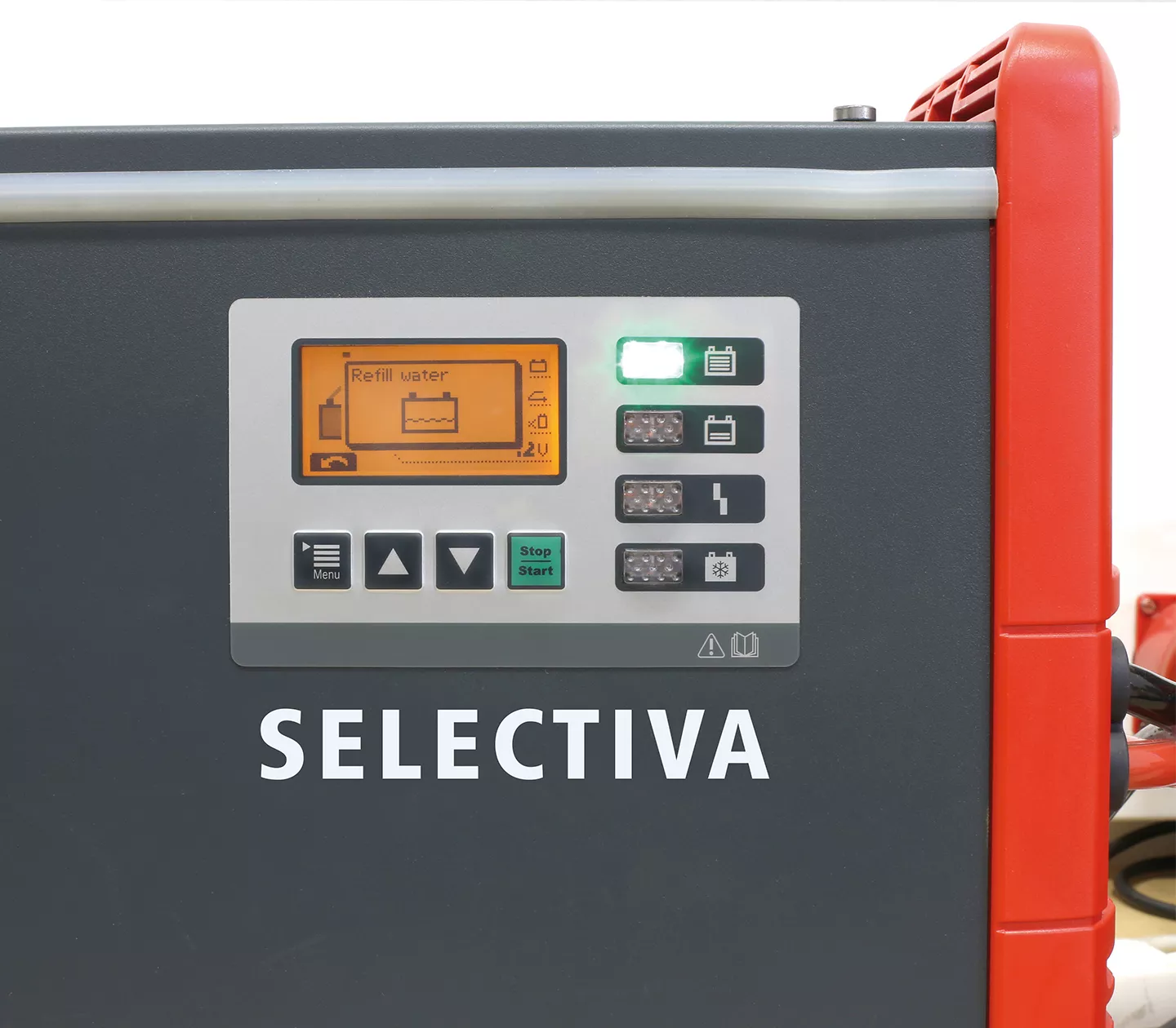 Bildschirm eines Selevtica Ladegerätes. bildschirm, selectiva, led