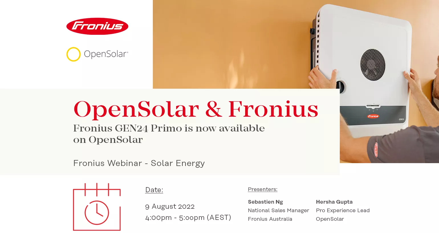 OpenSolar & Fronius GEN24 Primo Webinar
