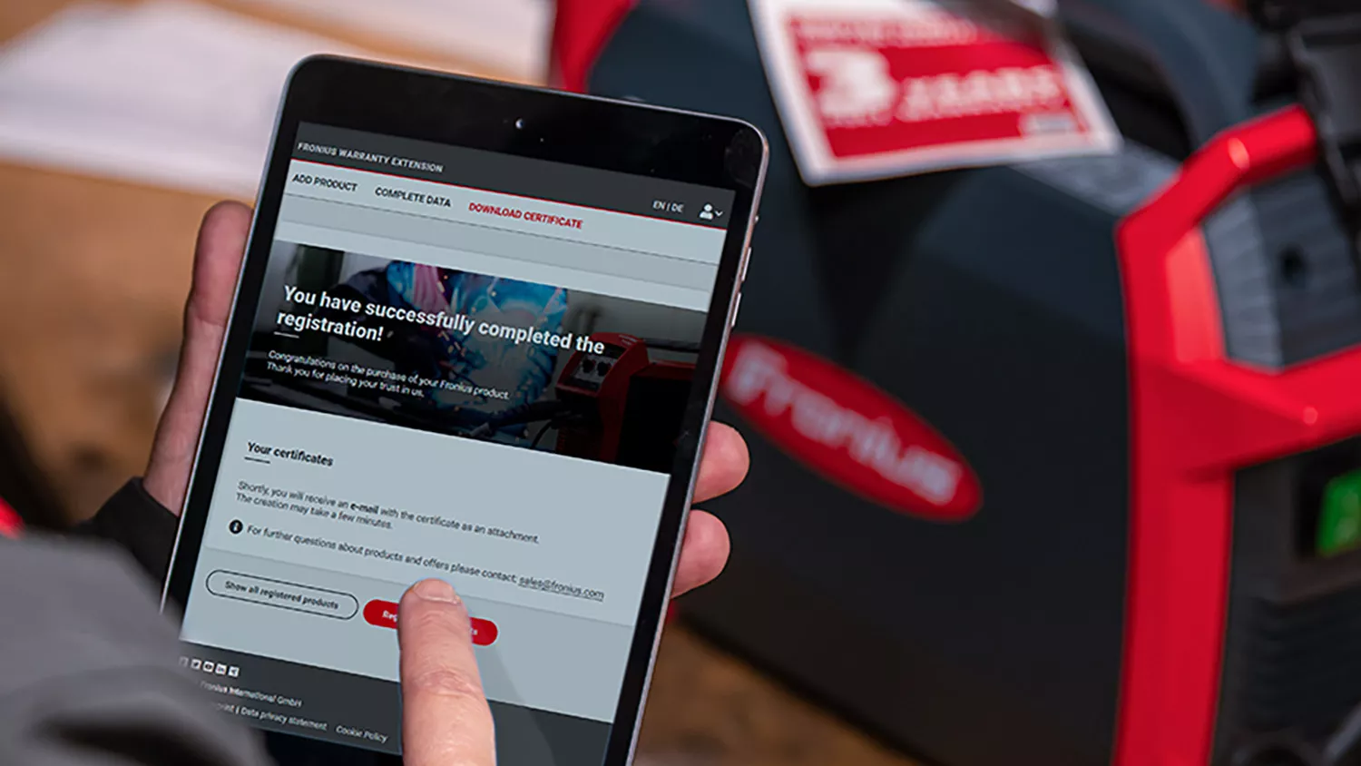 Gewährleistungsverlängerung mit Fronius Produktregistrierung