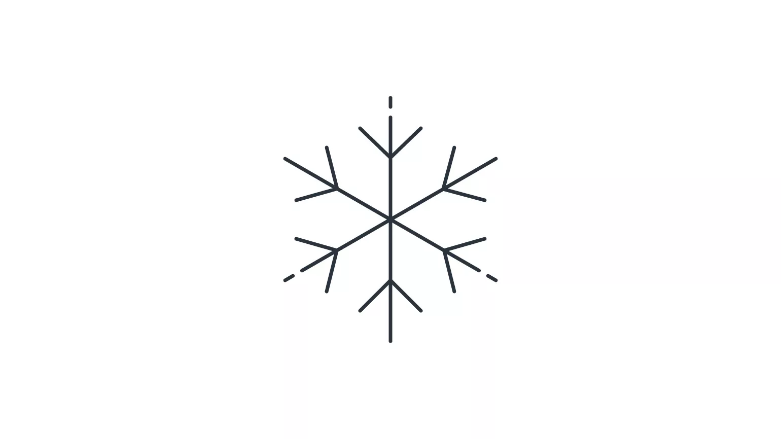 Icon von einer Schneeflocke auf weißem Hintergrund.