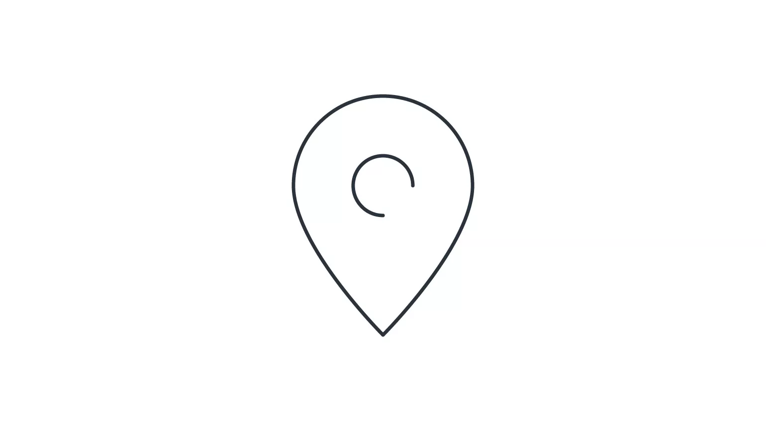 Icon von einem Standort pin auf weißem Hintergrund.