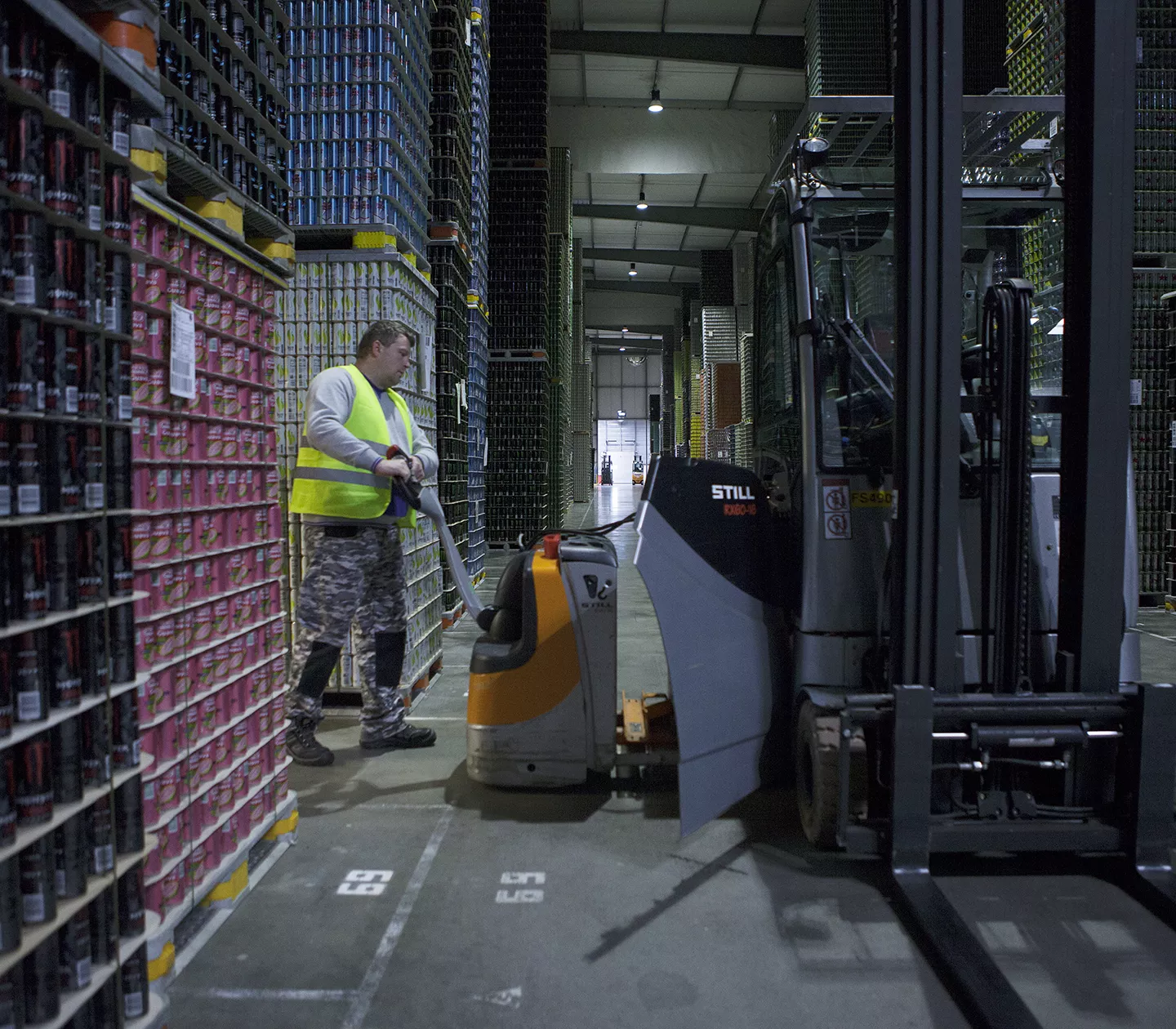 Forklift truck needs a battery change