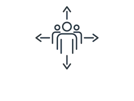 Icon shows people in the center and arrows around them