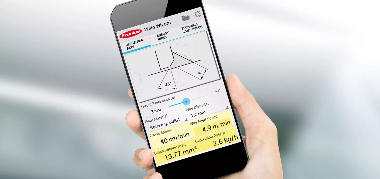 Weld Wizard App für iOS, Fronius