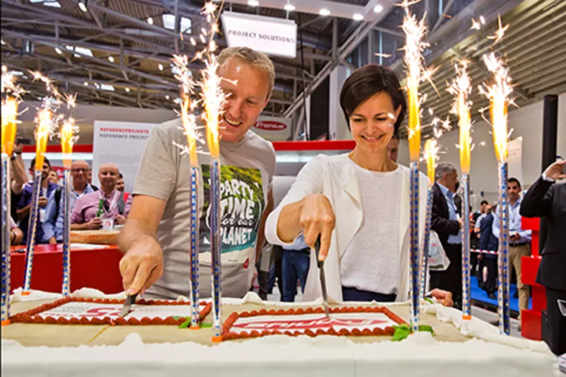 Martin Hackl and Elisabeth Engelbrechtsmüller-Strauß at the 25 years Solar Energy anniversary at the intersolar fair 2017