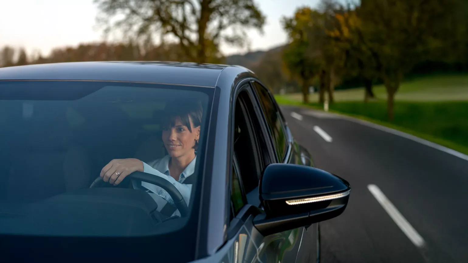 Woman driving in her car