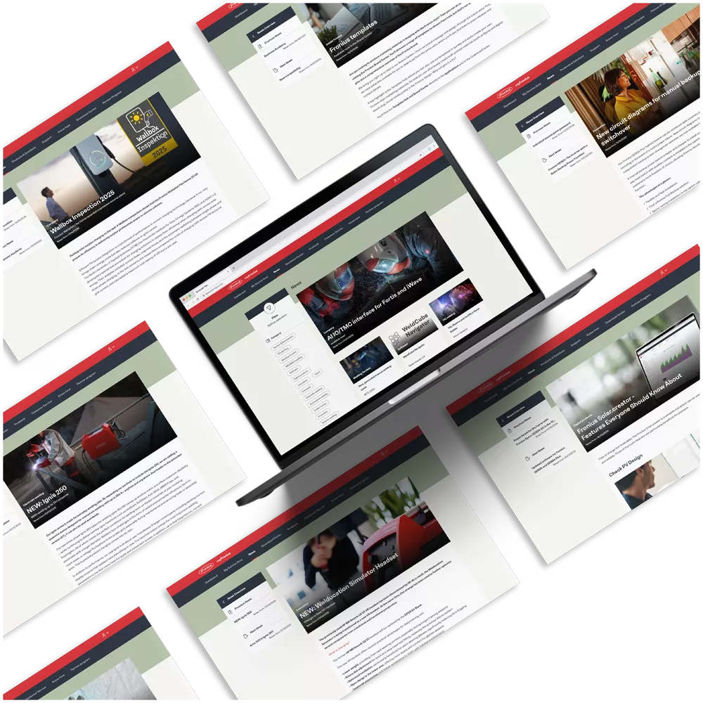 Mockup myFronius News Center