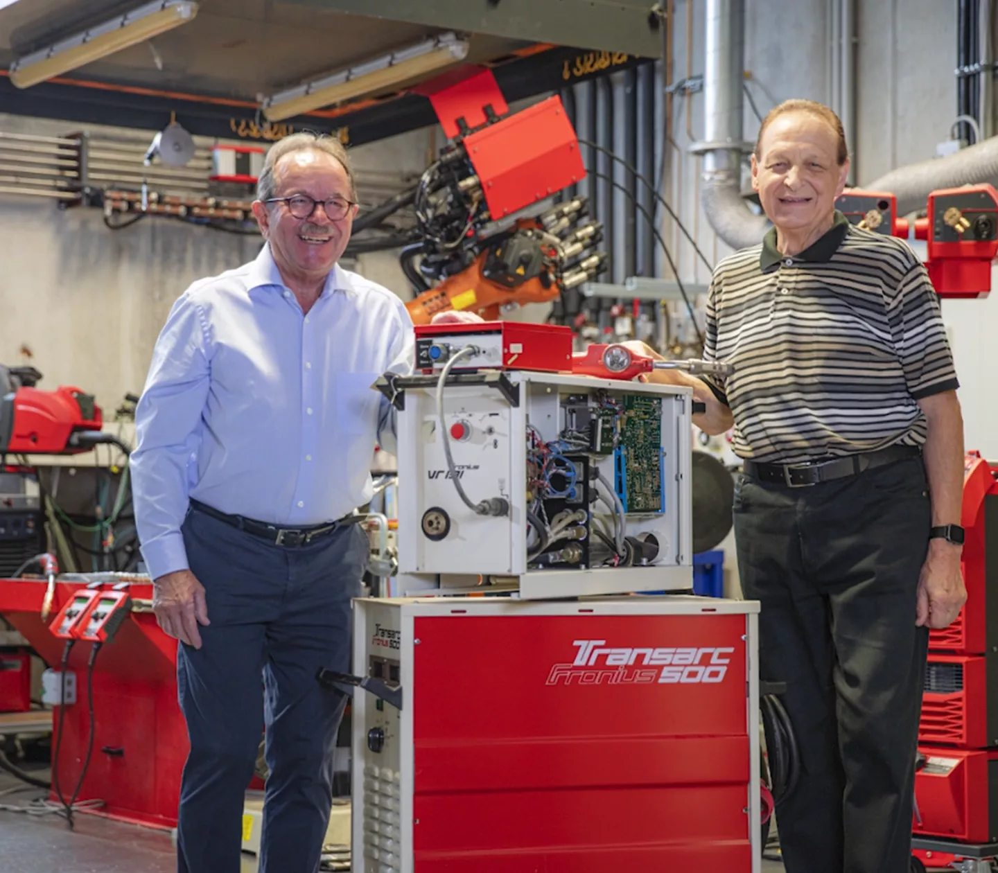 Klaus Fronius with Fronius Transarc and his colleague