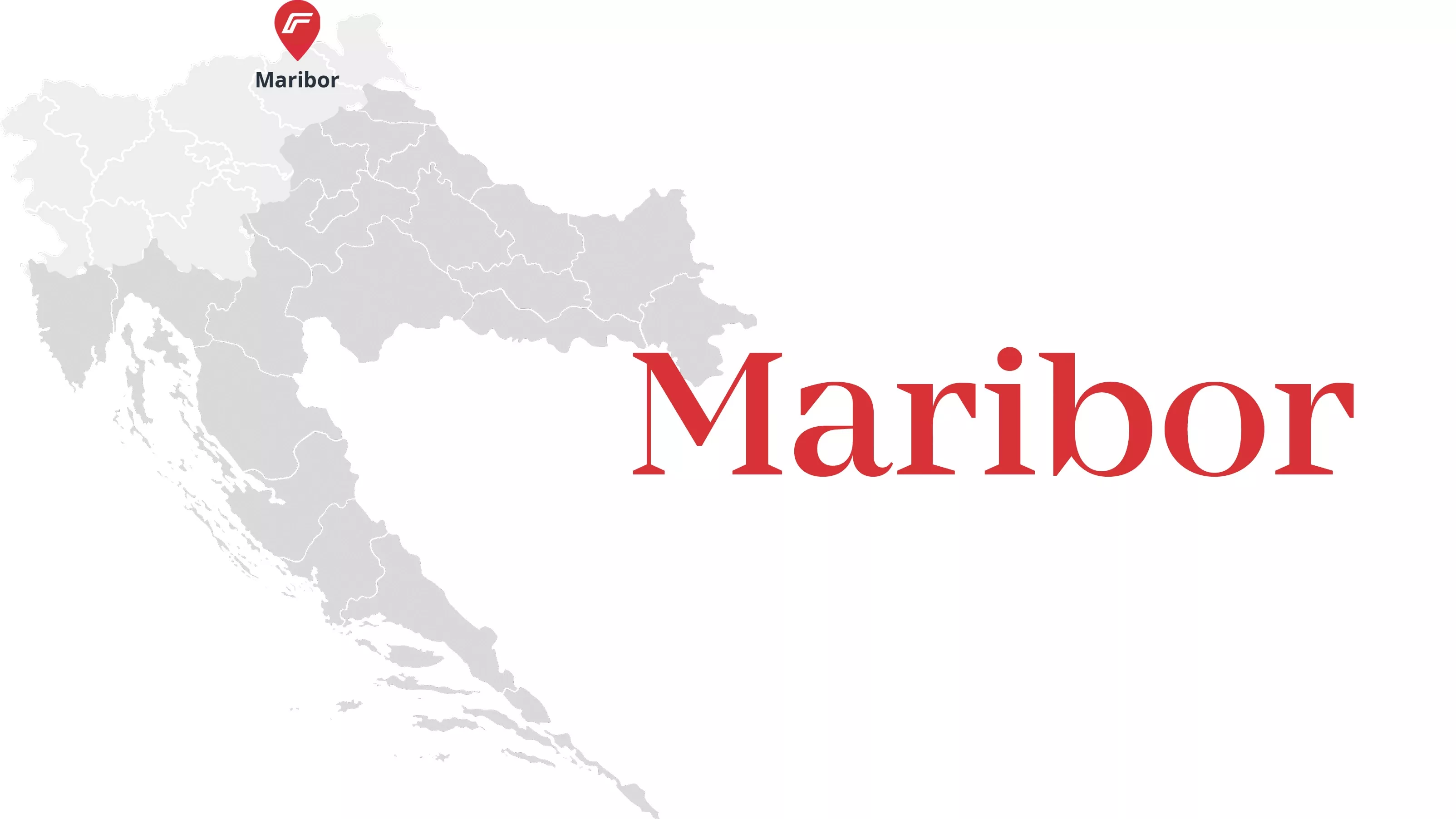 Map with a pin in Maribor