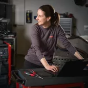 Technician working on Laptop