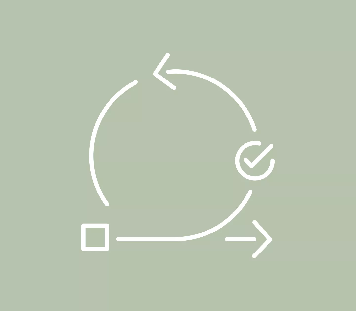 Icon Agile white on a green background