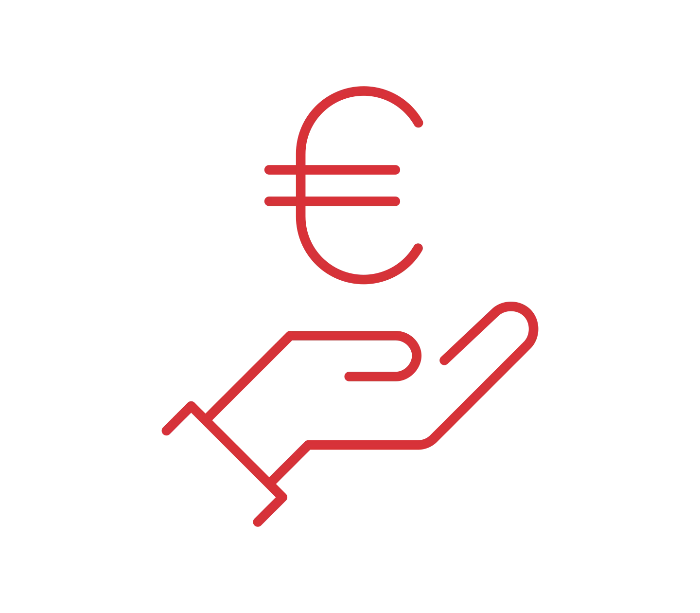 Icon: Open hand with money