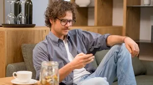 Customer using smartphone