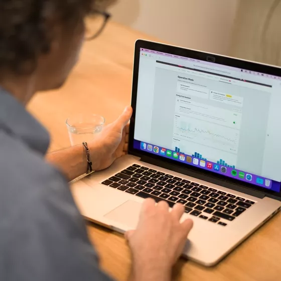 Customer using a laptop