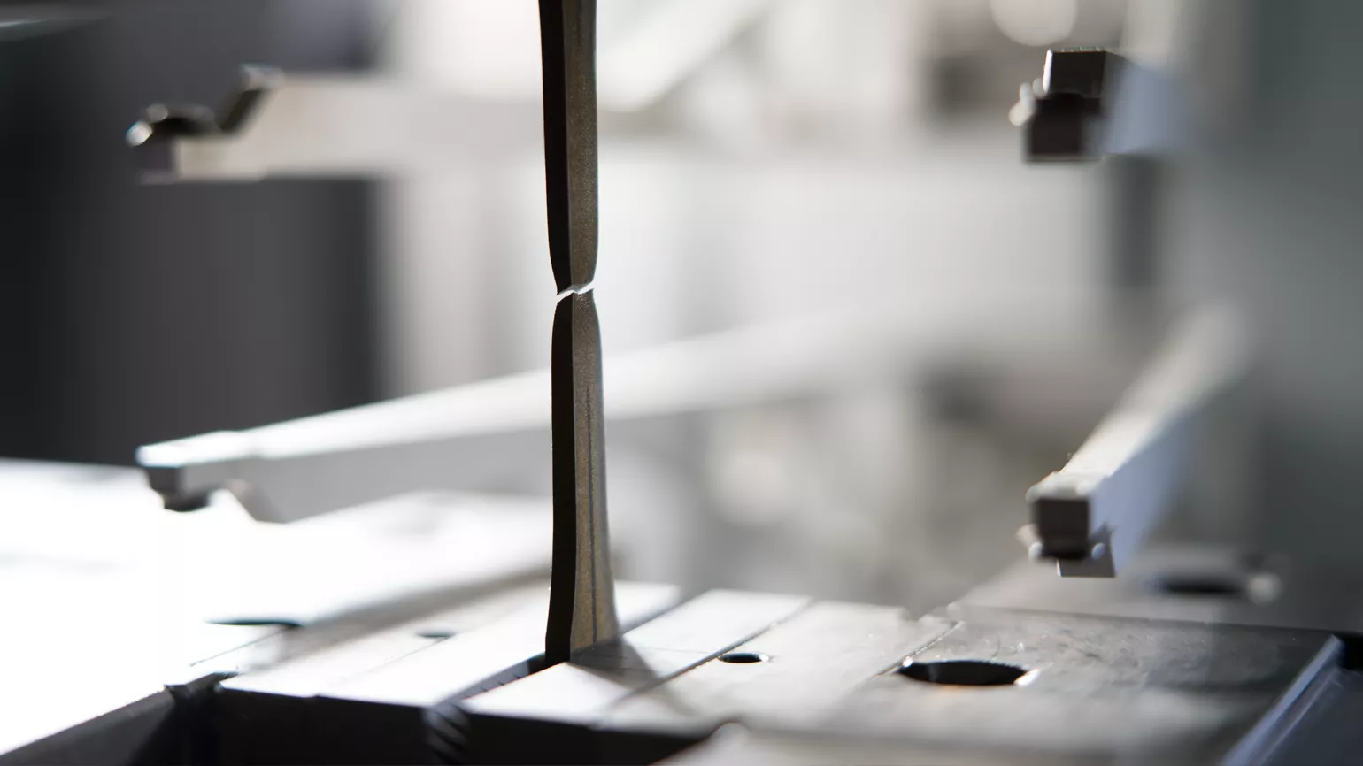 Broken material in testing machine