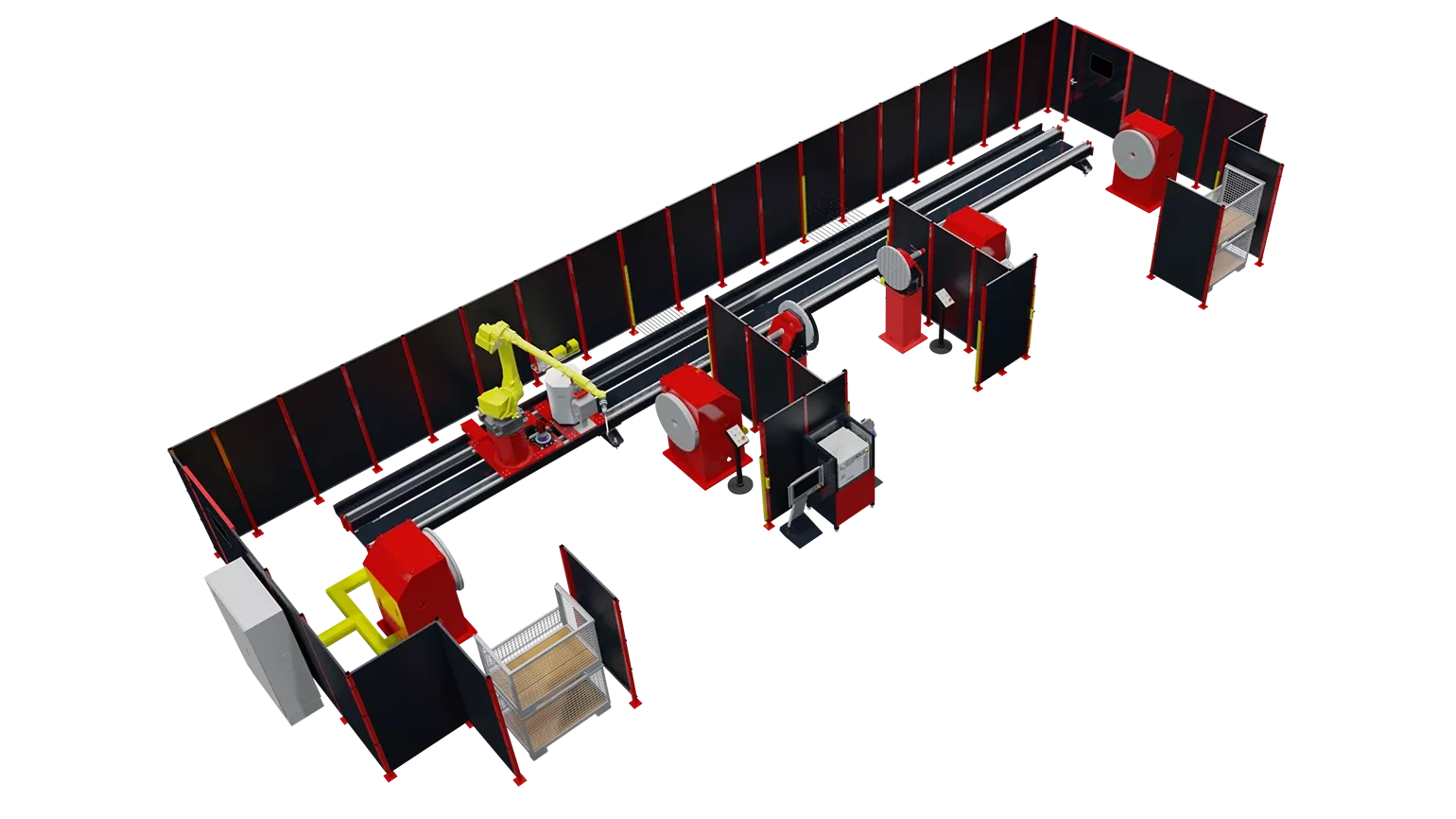 Erweiterte Roboterzelle mit Mehrstationenbetrieb