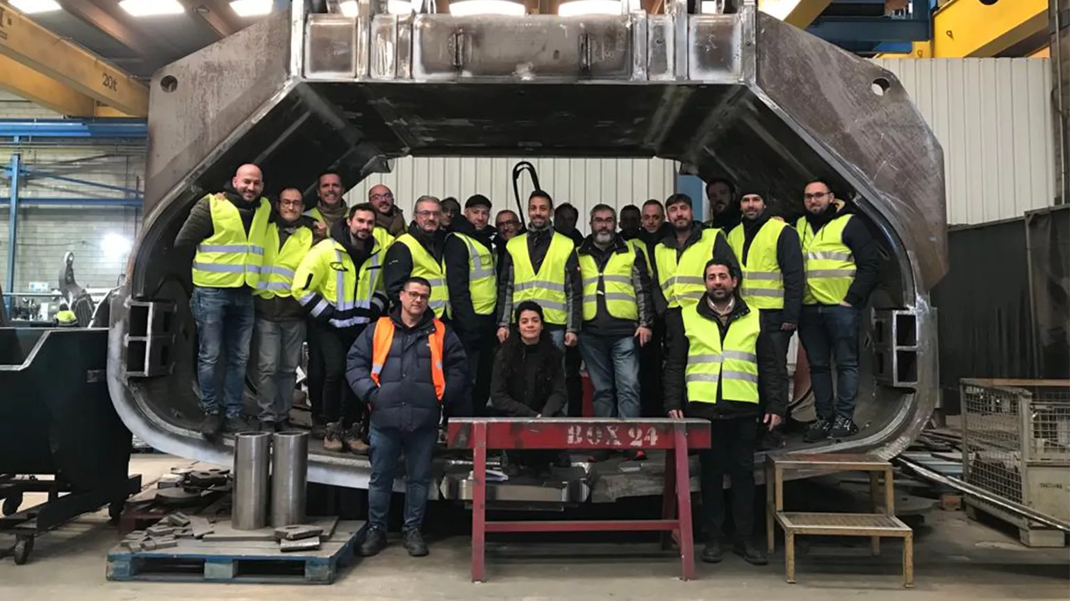 workers in metal sculpture