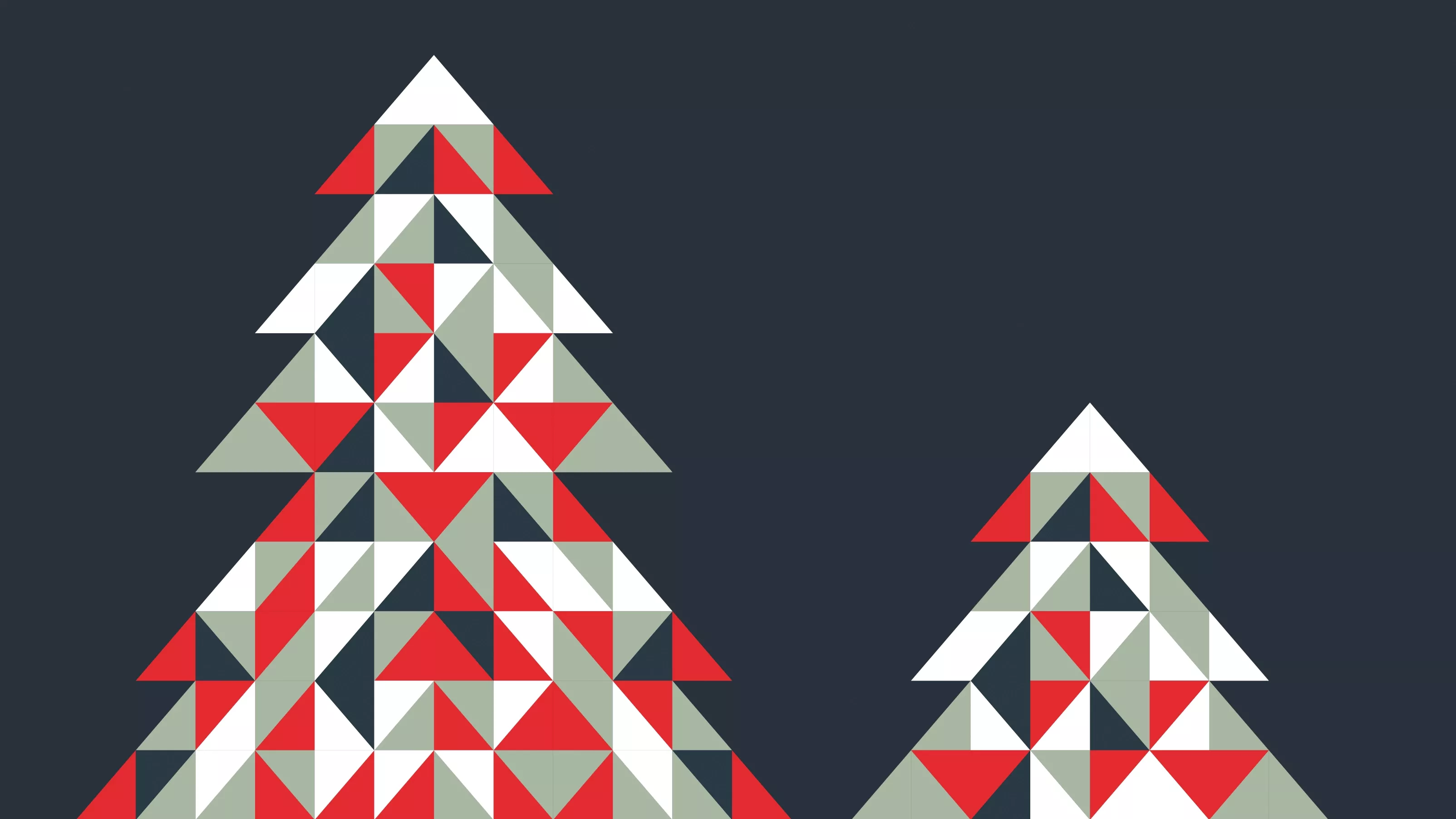 2 Weihnachtsbäume in den Fronius Farben