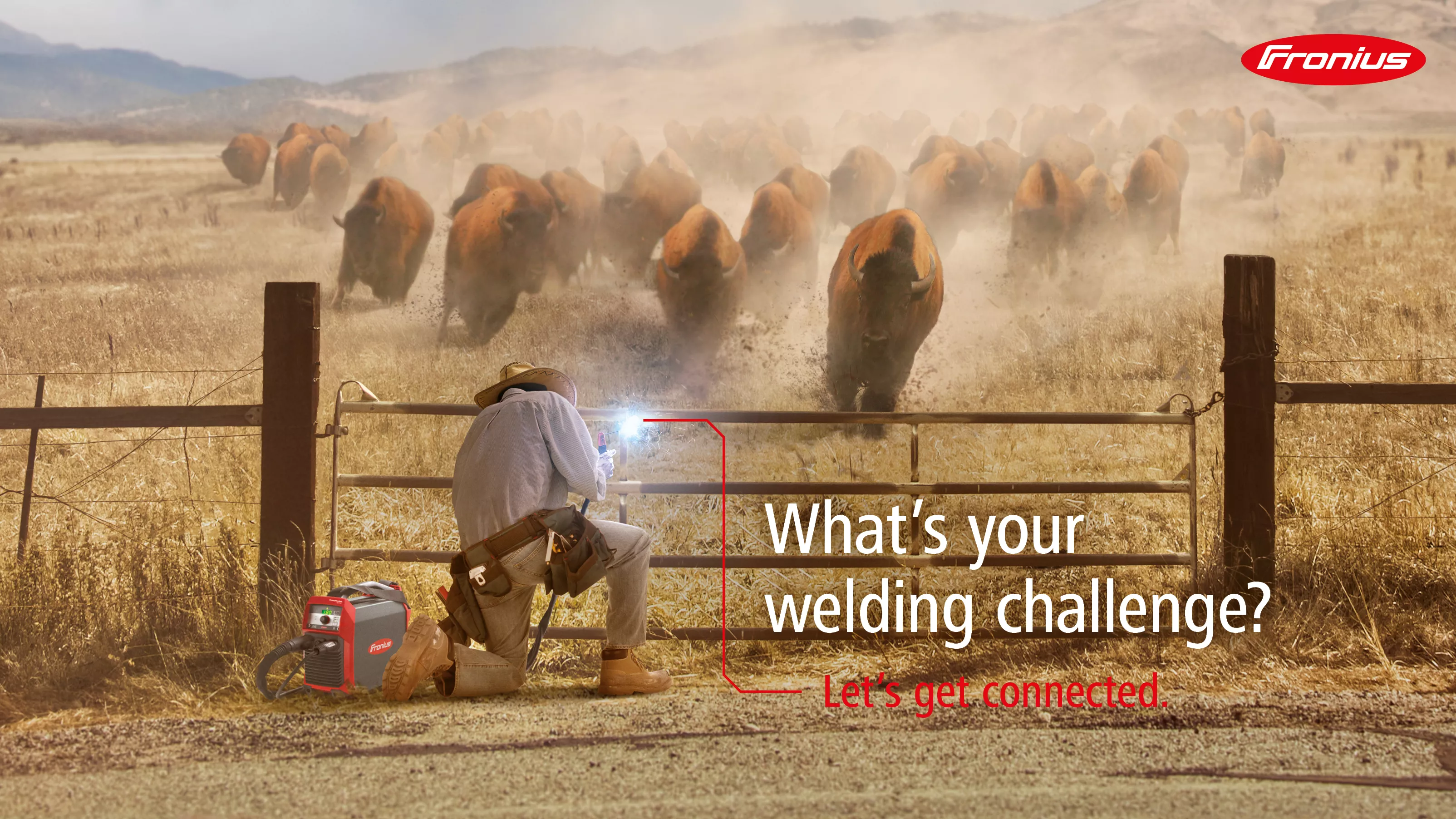 farmer using fronius welding equipment