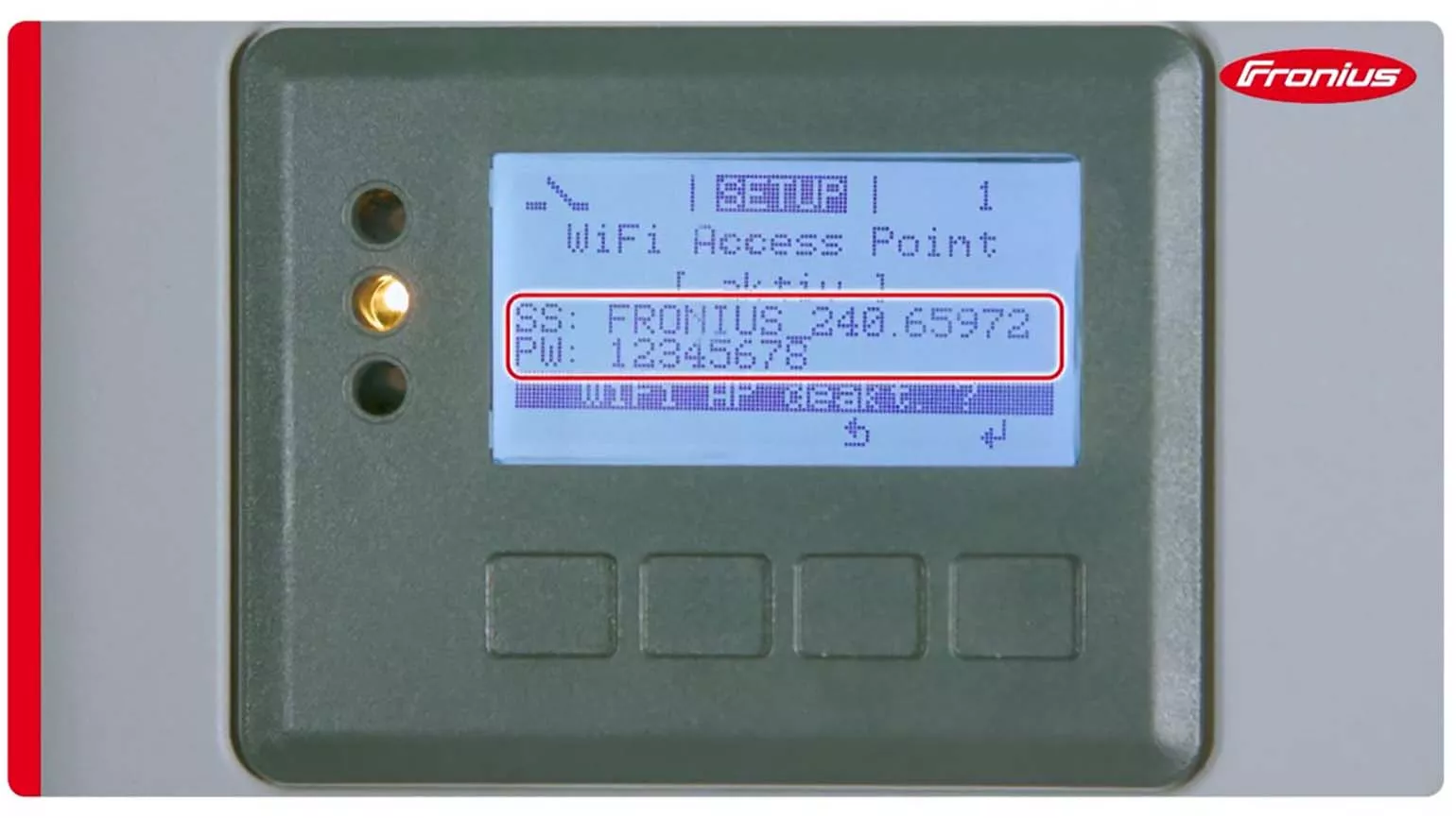 4. Activate the "Wifi Access Point" with Enter. After activation, the